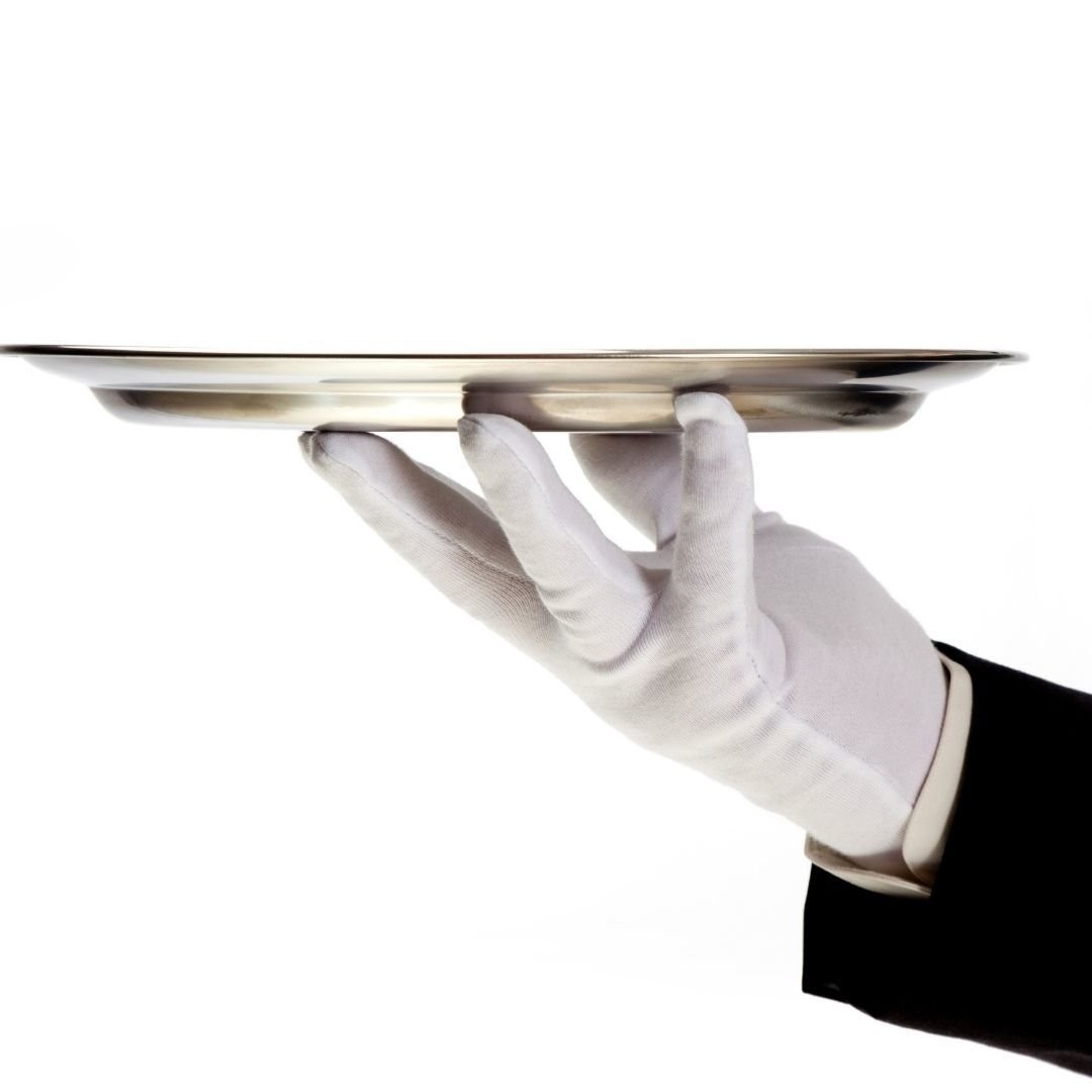 Beyaz Polyester Servis Eldiveni