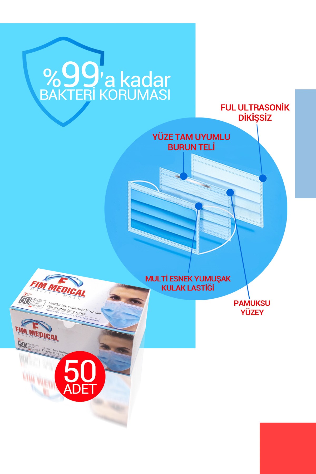 3 Katlı Cerrahi Maske