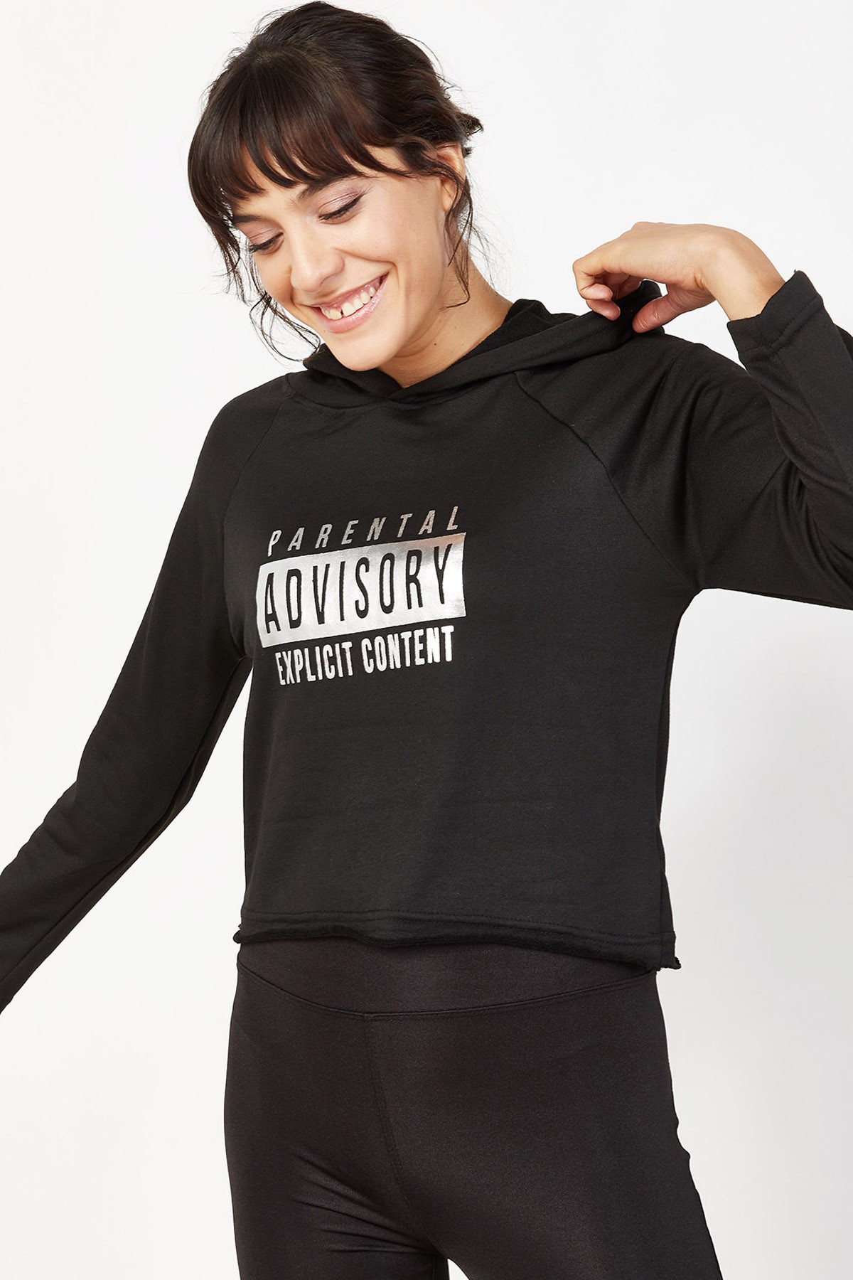 Kadın Parlak Baskılı Sweatshirt