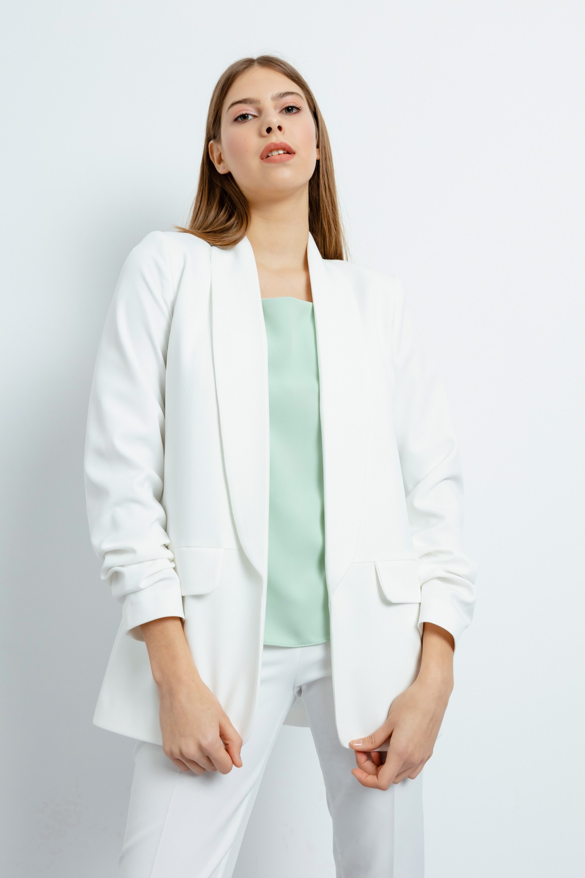 Kadın Blazer Ceket - Beyaz