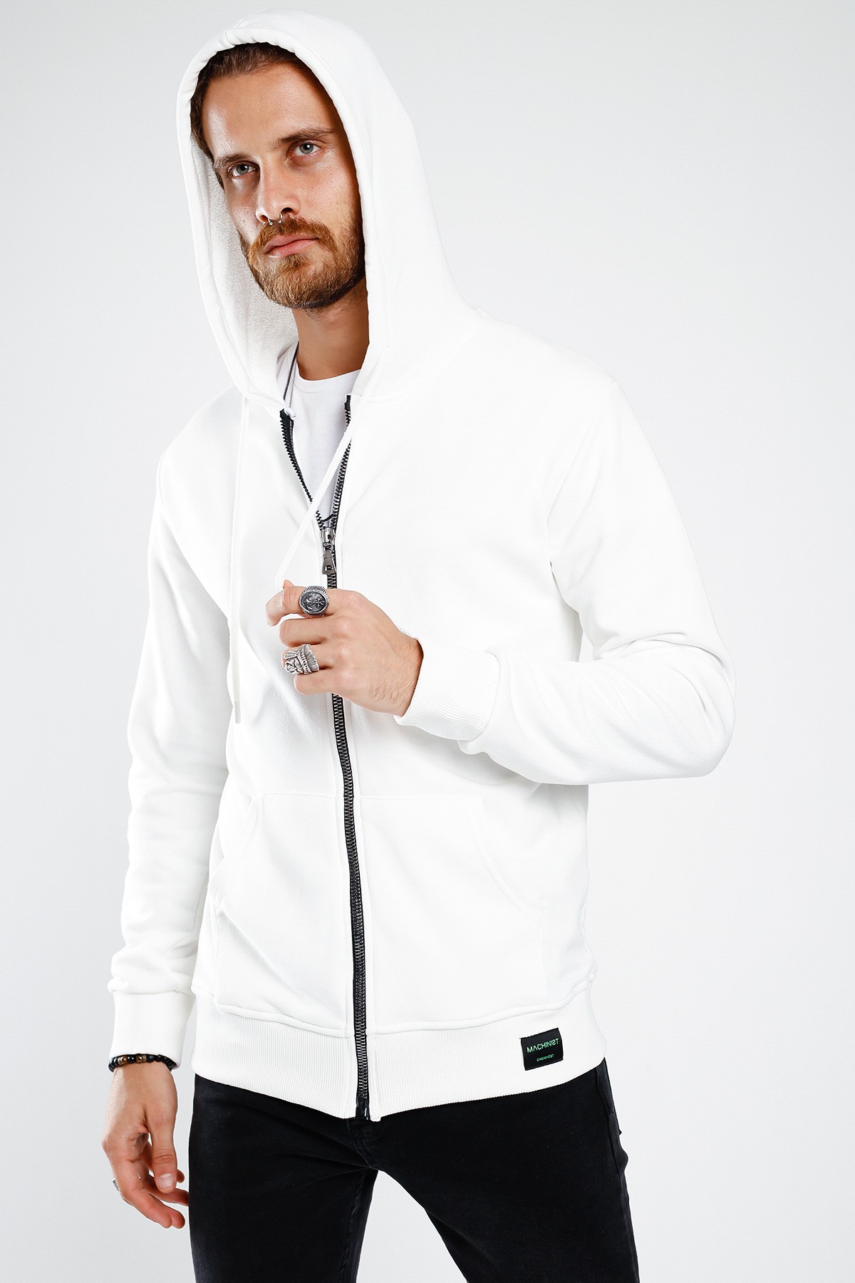 Erkek Fermuarlı Basic Sweatshirt
