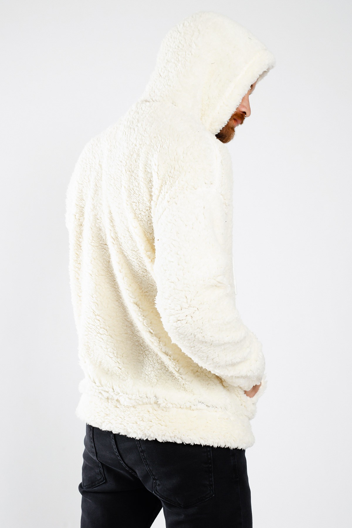 Erkek Oversize Peluş Sweatshirt