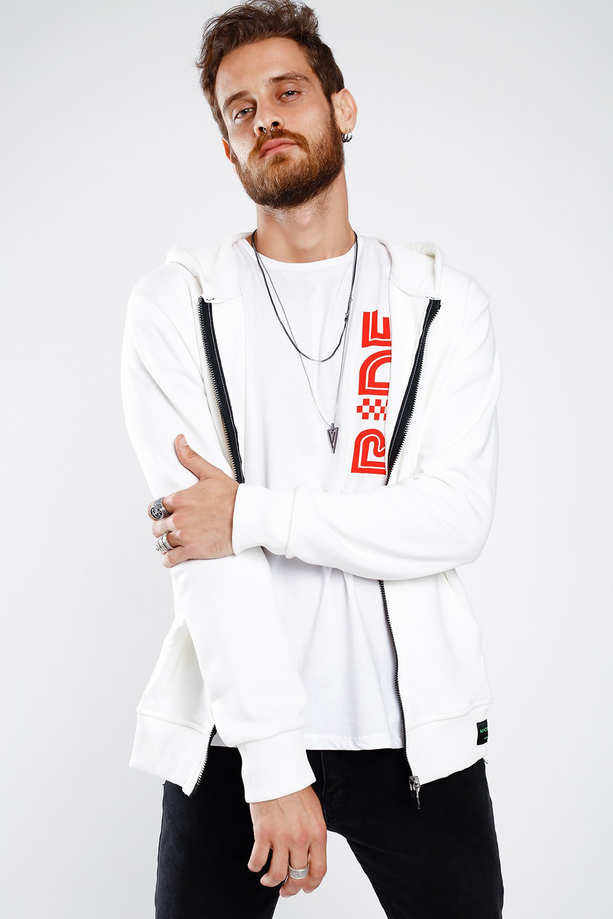 Erkek Fermuarlı Basic Sweatshirt