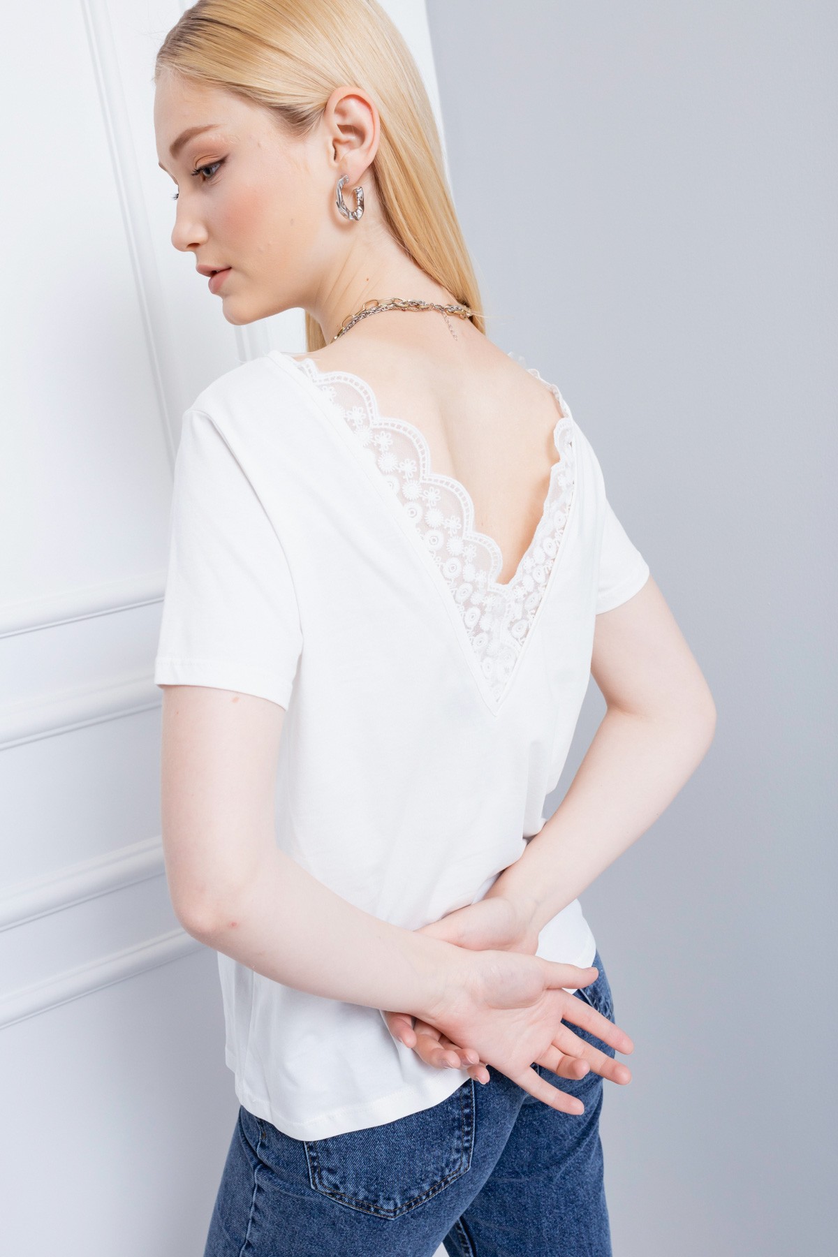 Kadın Dantelli T-Shirt