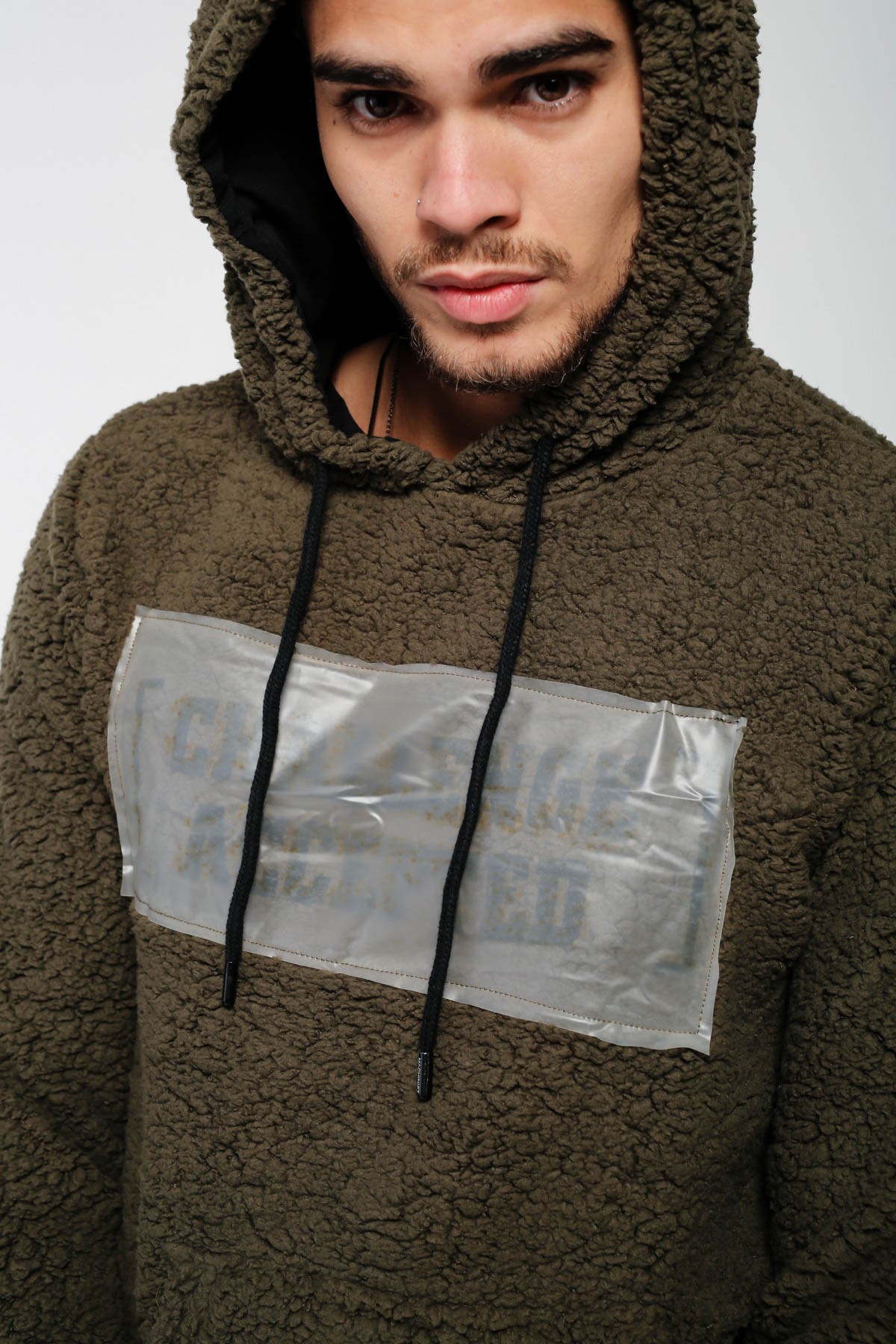 Erkek Baskılı Peluş Sweatshirt