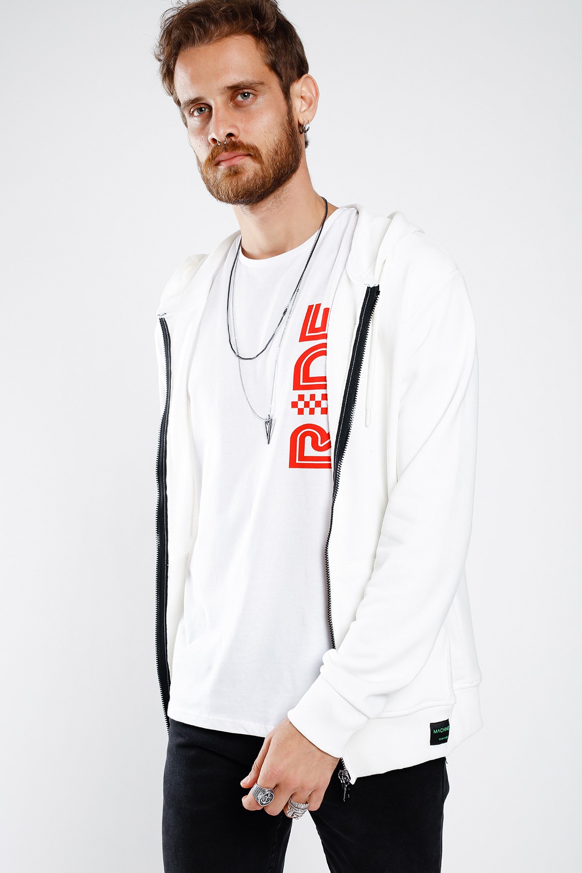 Erkek Fermuarlı Basic Sweatshirt