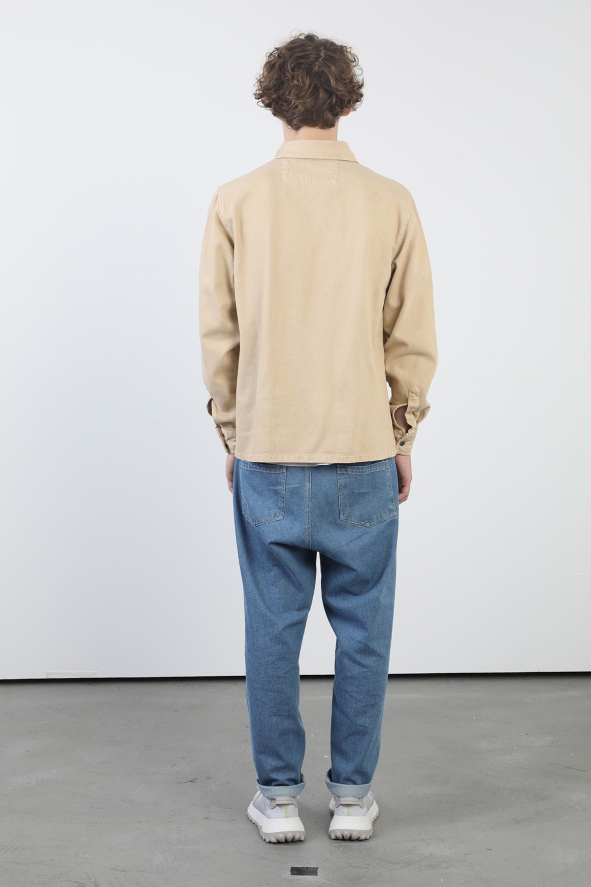 Erkek Gömlek Yaka Kot Sweatshirt