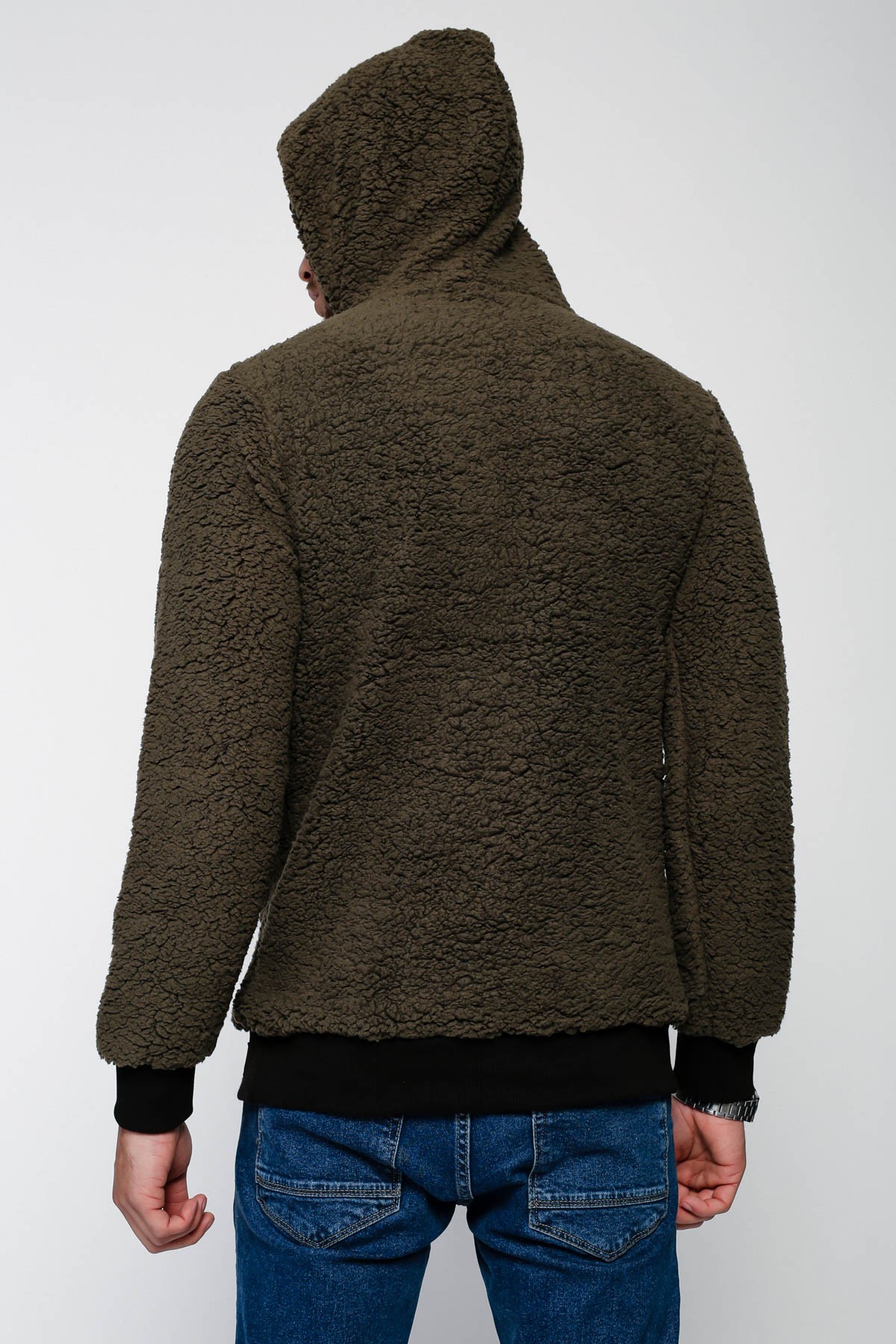 Erkek Baskılı Peluş Sweatshirt