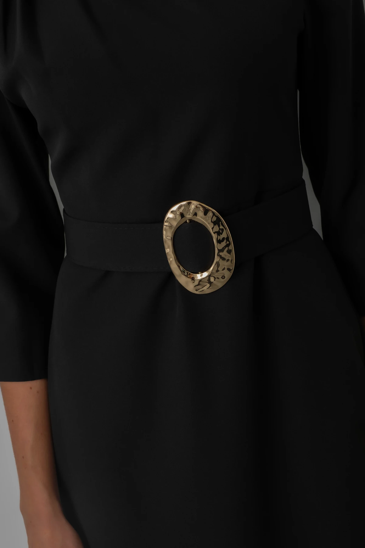 Kadın Kemer Detay Midi Davet Elbisesi - Siyah