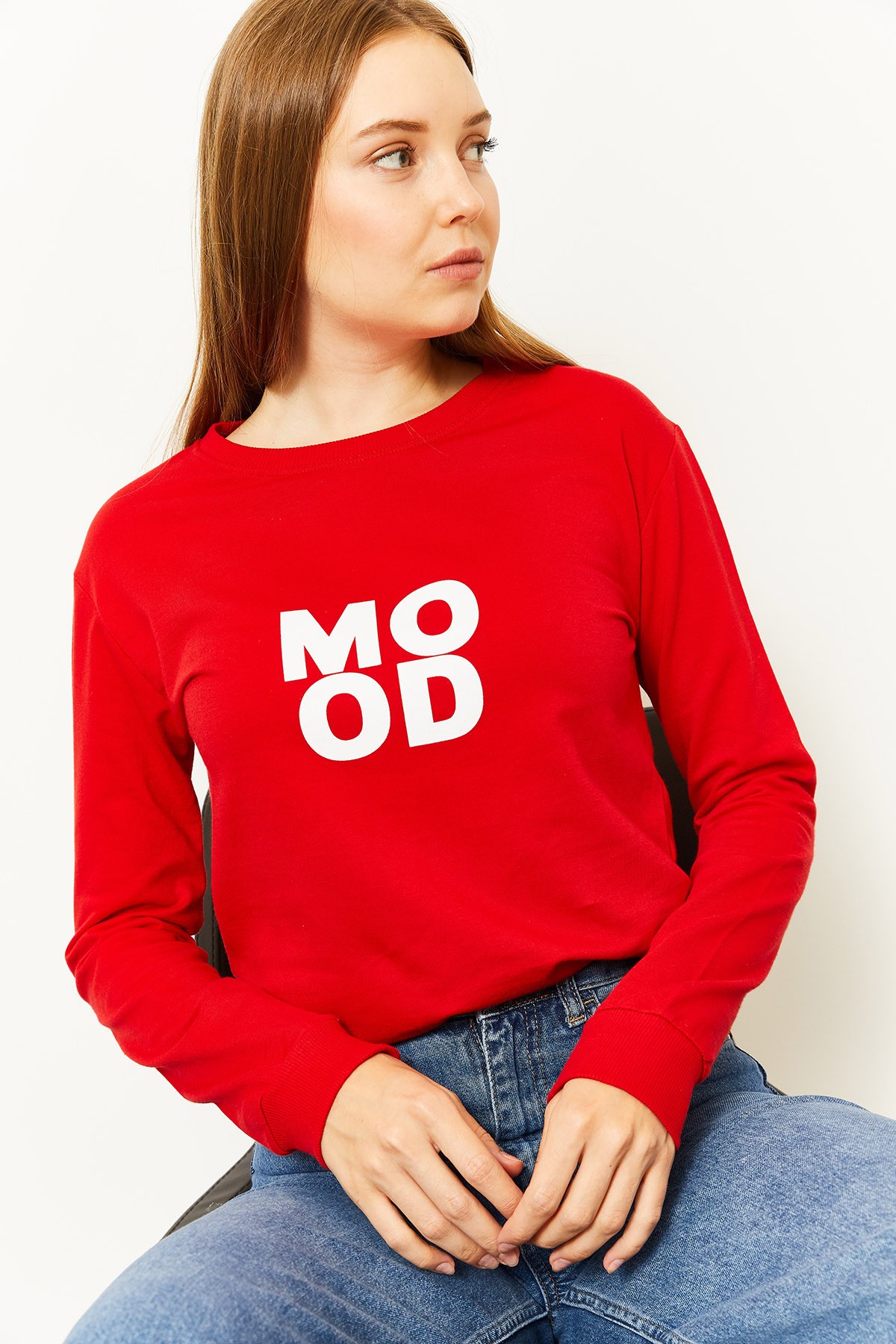 Kadın Mood Baskılı Sweatshirt