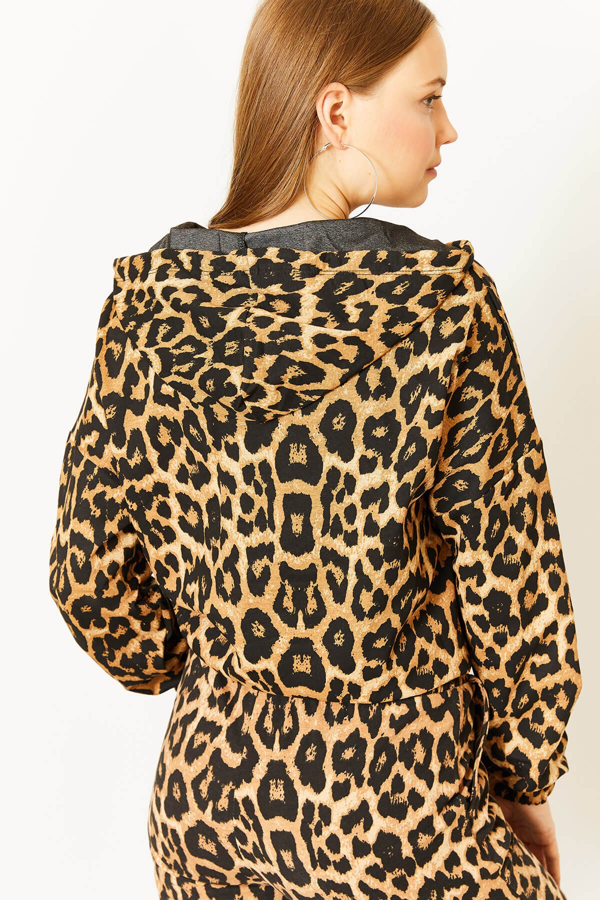 Kadın Leopar Desenli Sweatshirt