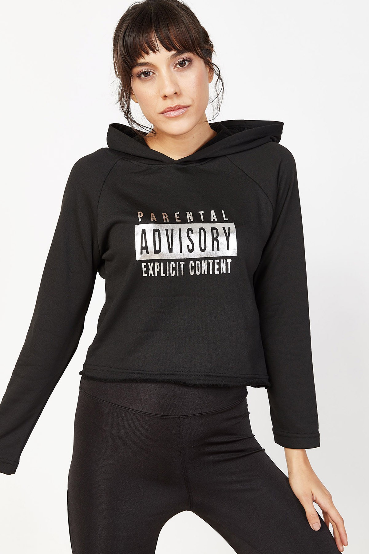 Kadın Parlak Baskılı Sweatshirt