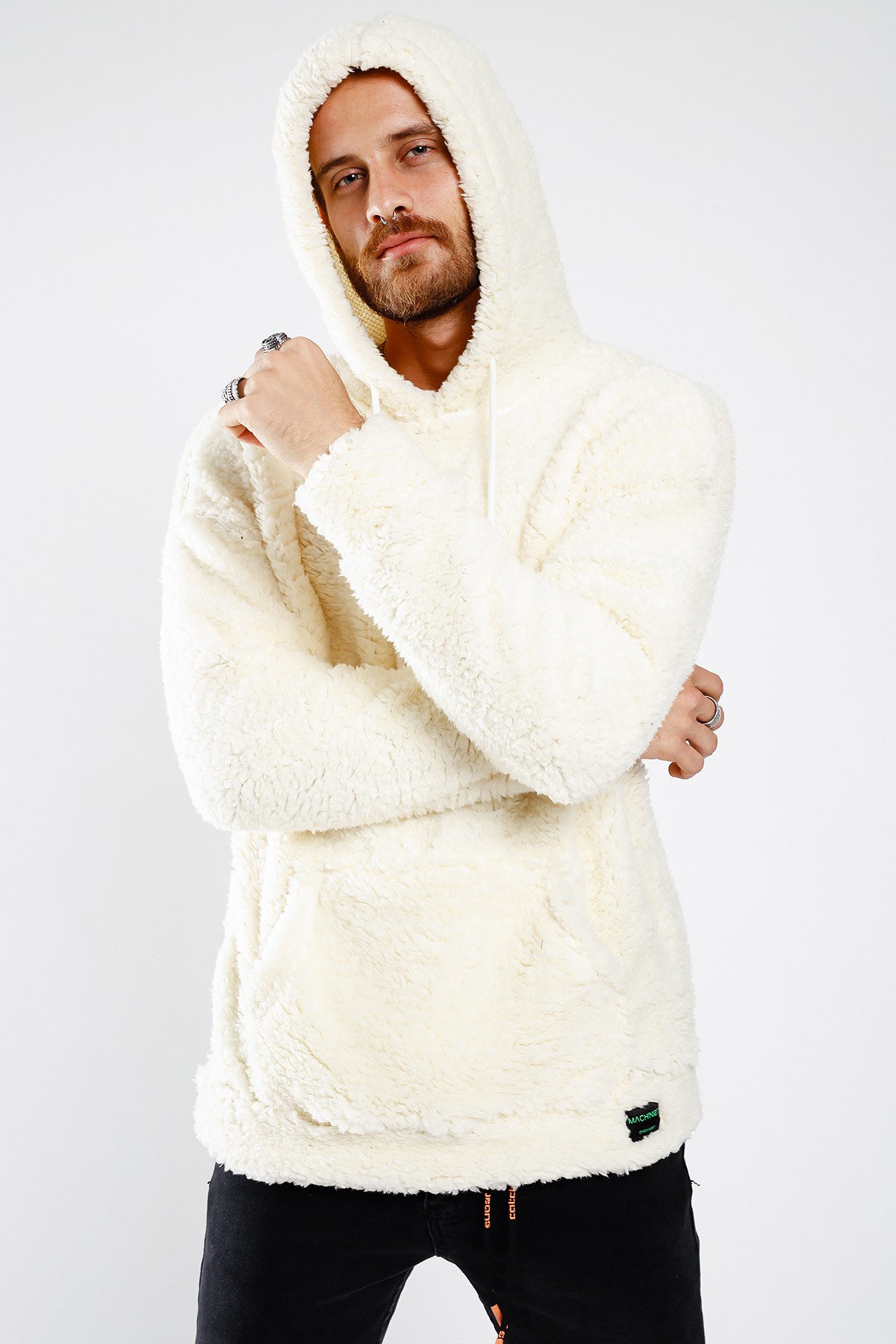 Erkek Oversize Peluş Sweatshirt