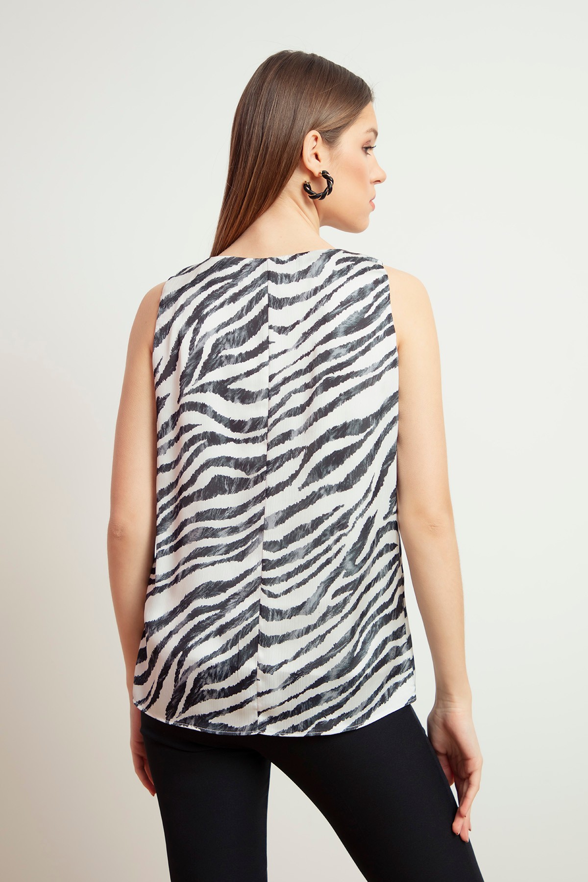 Kadın Zebra Desenli Bluz