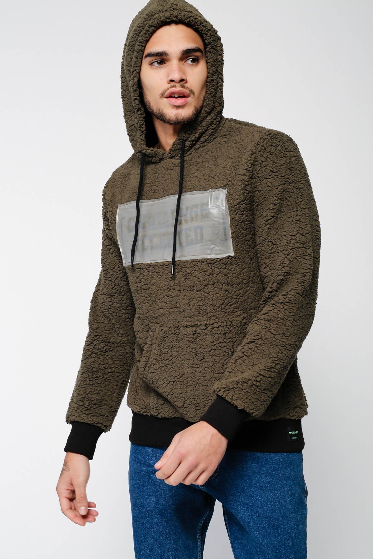 Erkek Baskılı Peluş Sweatshirt