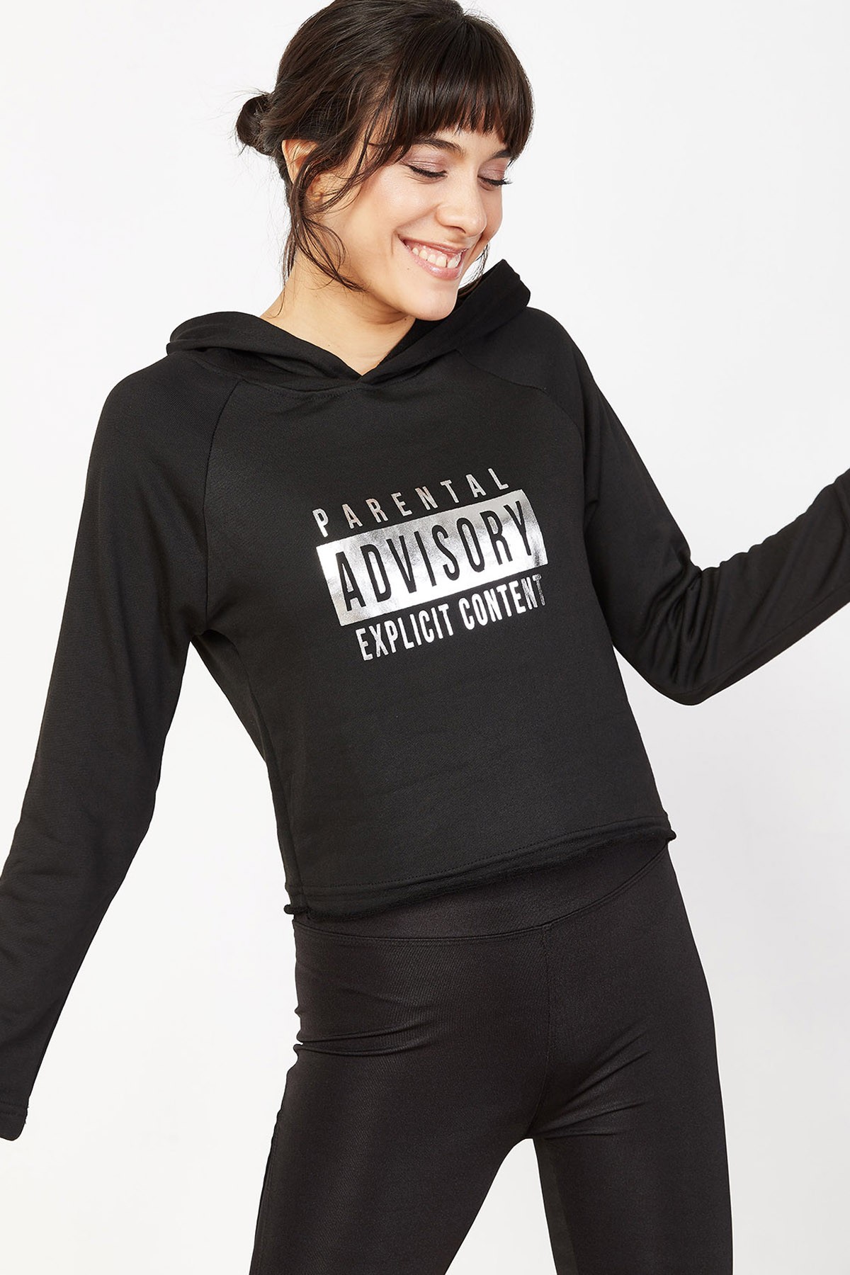 Kadın Parlak Baskılı Sweatshirt