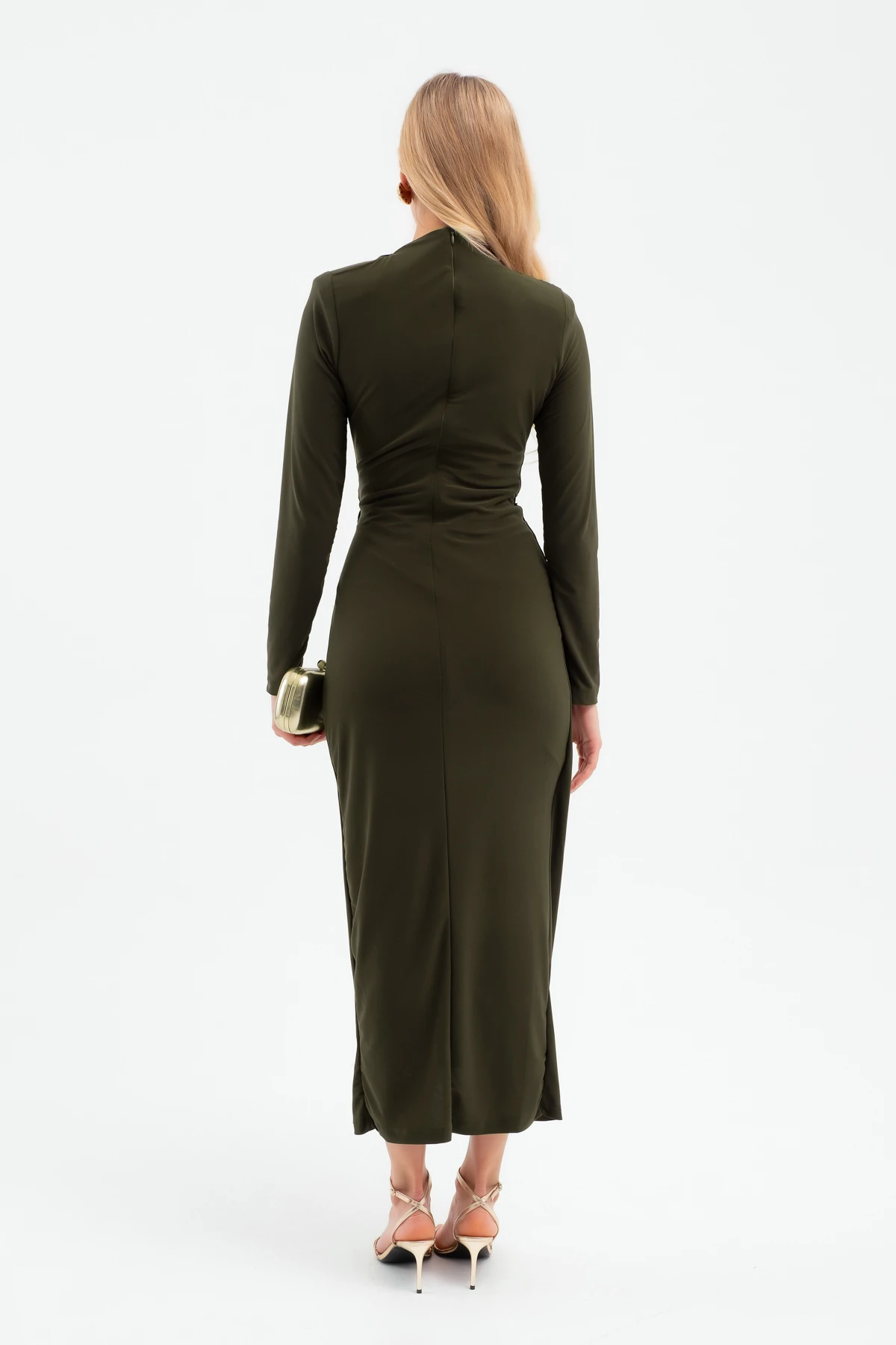 Kadın Aksesuar Detay Midi Elbise