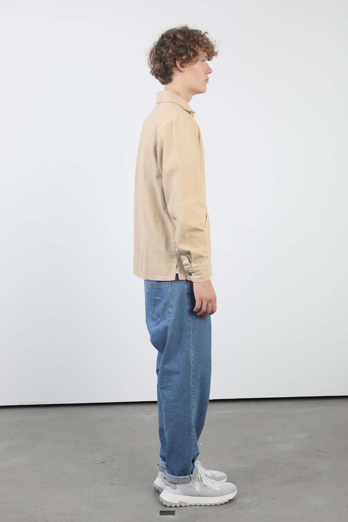 Erkek Gömlek Yaka Kot Sweatshirt