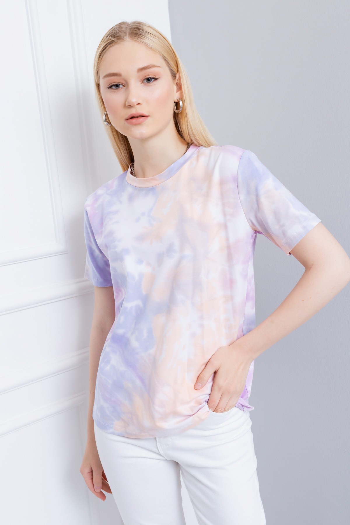 Kadın Batik Desenli T-Shirt