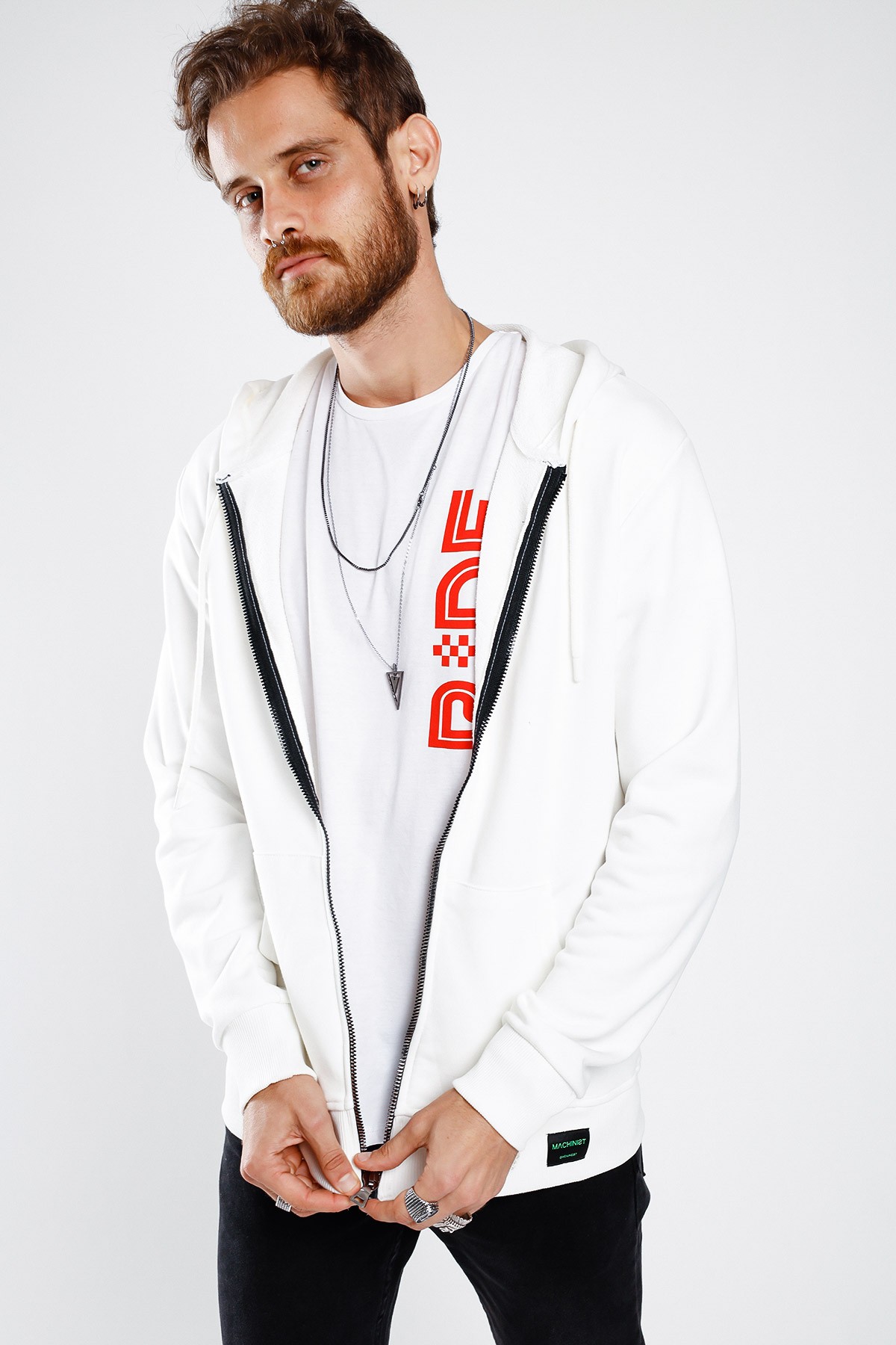 Erkek Fermuarlı Basic Sweatshirt