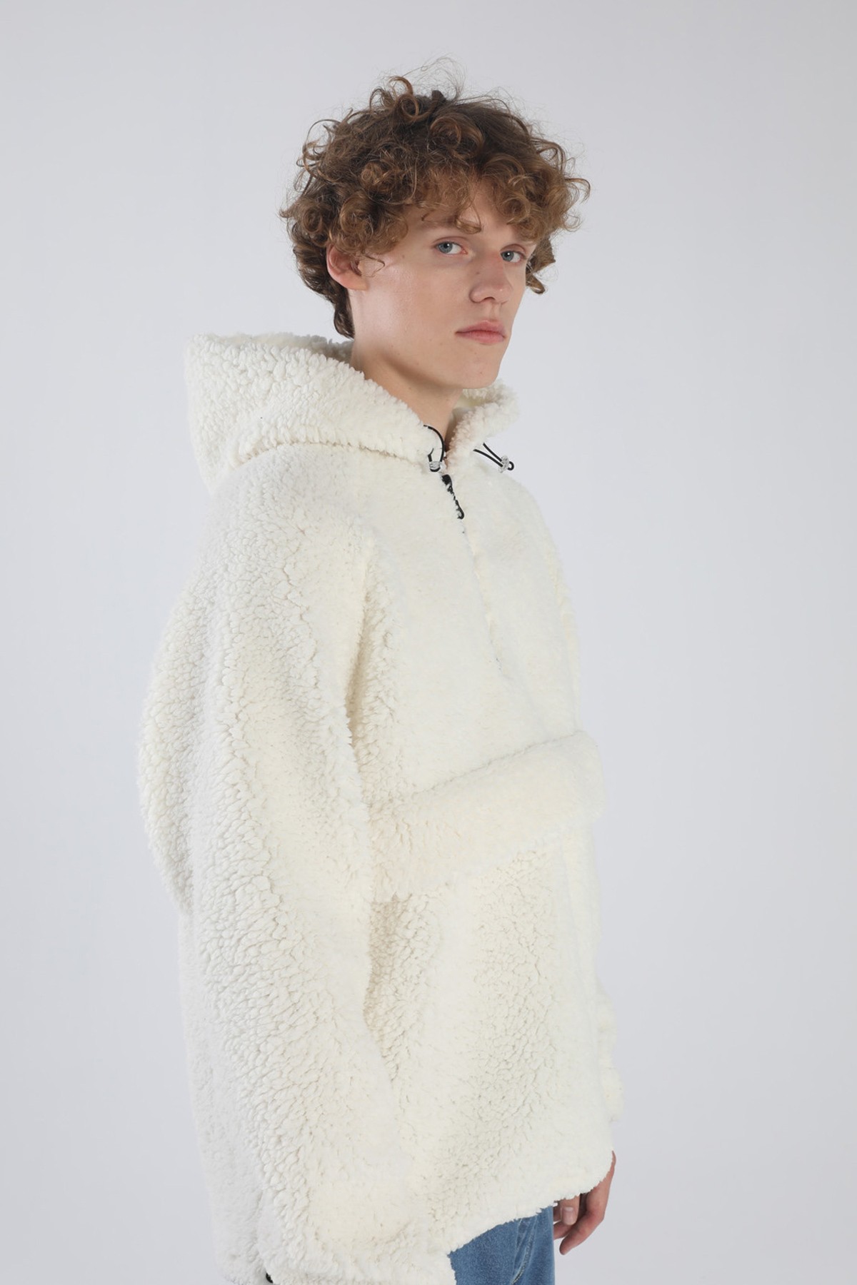 Erkek Kapüşonlu Peluş Sweatshirt