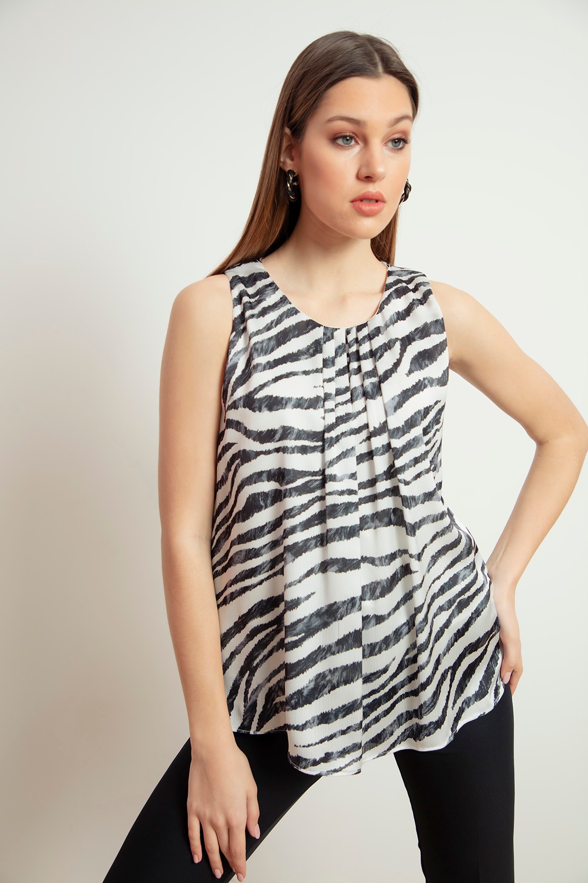 Kadın Zebra Desenli Bluz