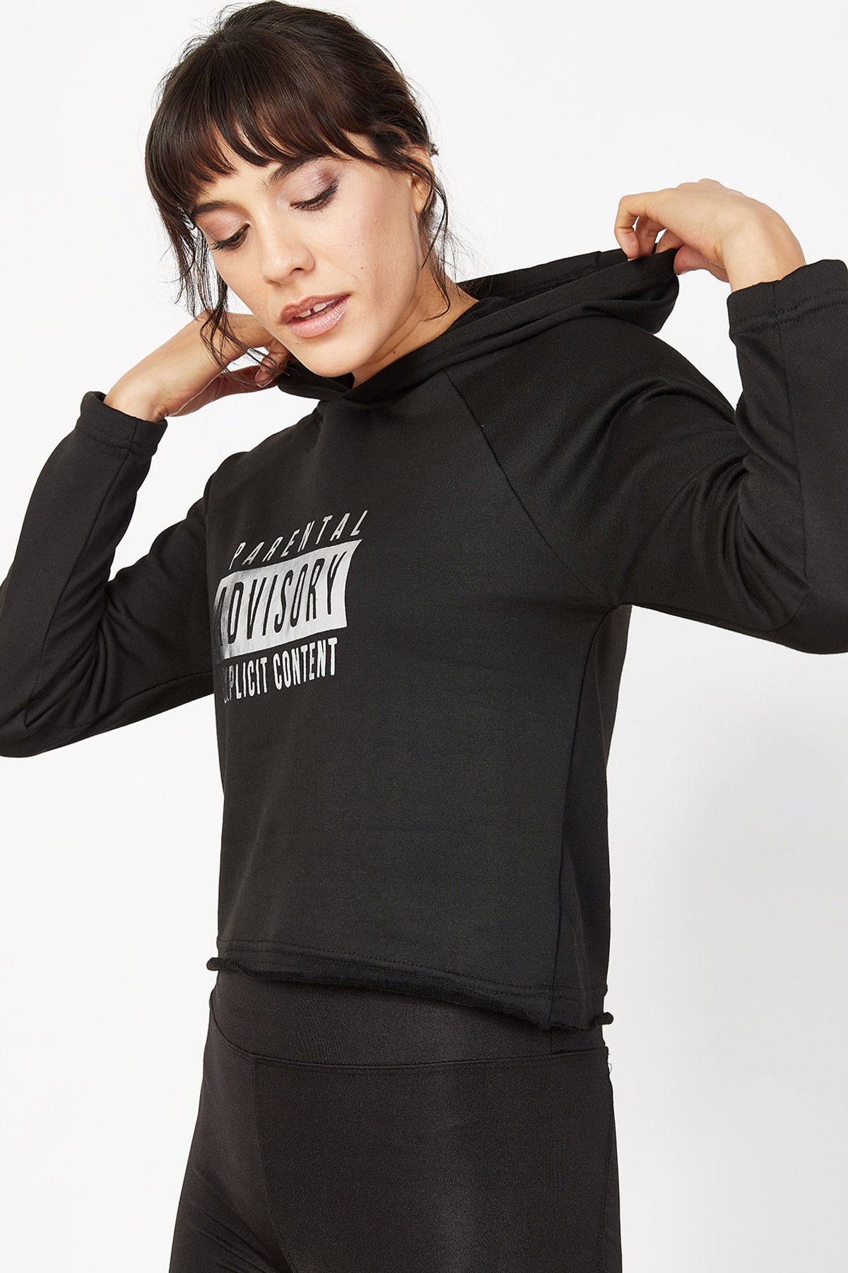 Kadın Parlak Baskılı Sweatshirt