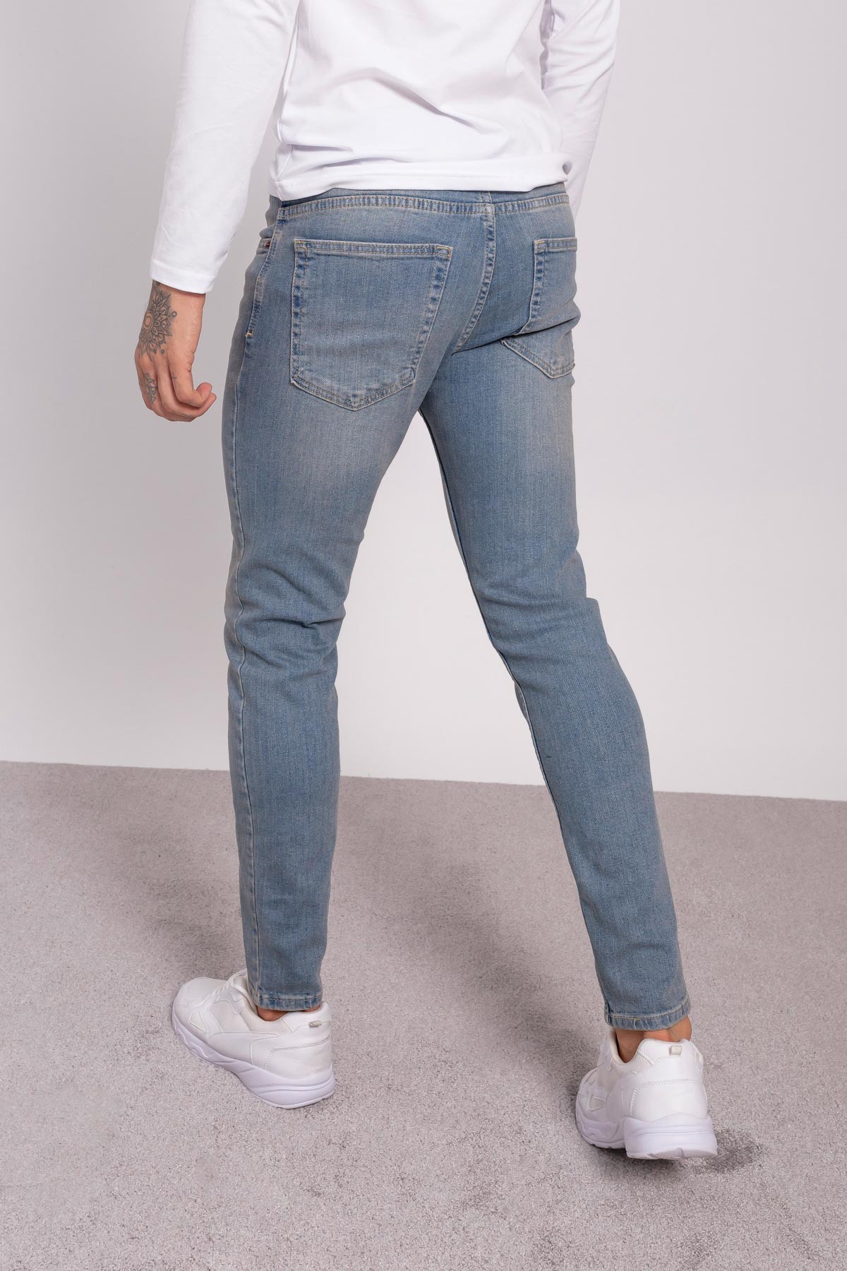 Erkek Yırtık Detaylı Slim Fit Kot Pantolon