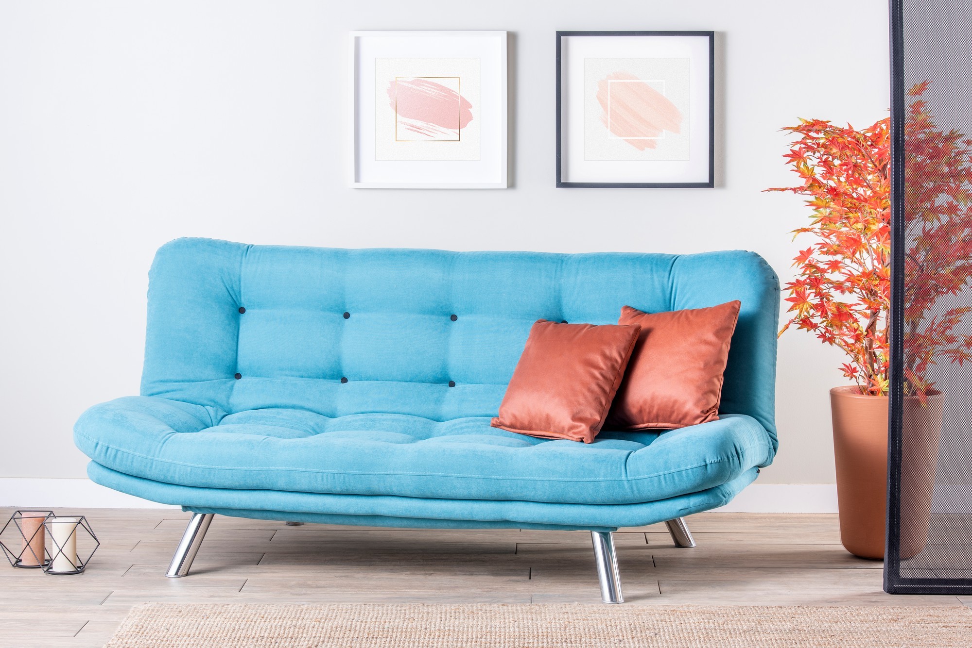 Canapé-lit 3 places Misa Sofabed - Turquoise