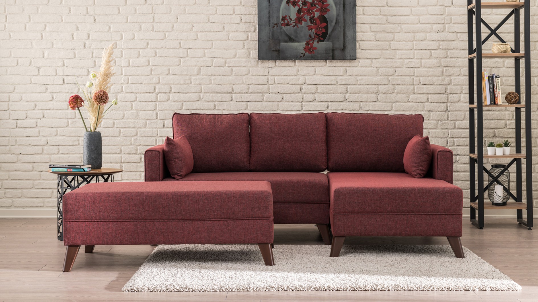 Canapé d'angle Bella Corner Sofa Right 2 - Claret Red