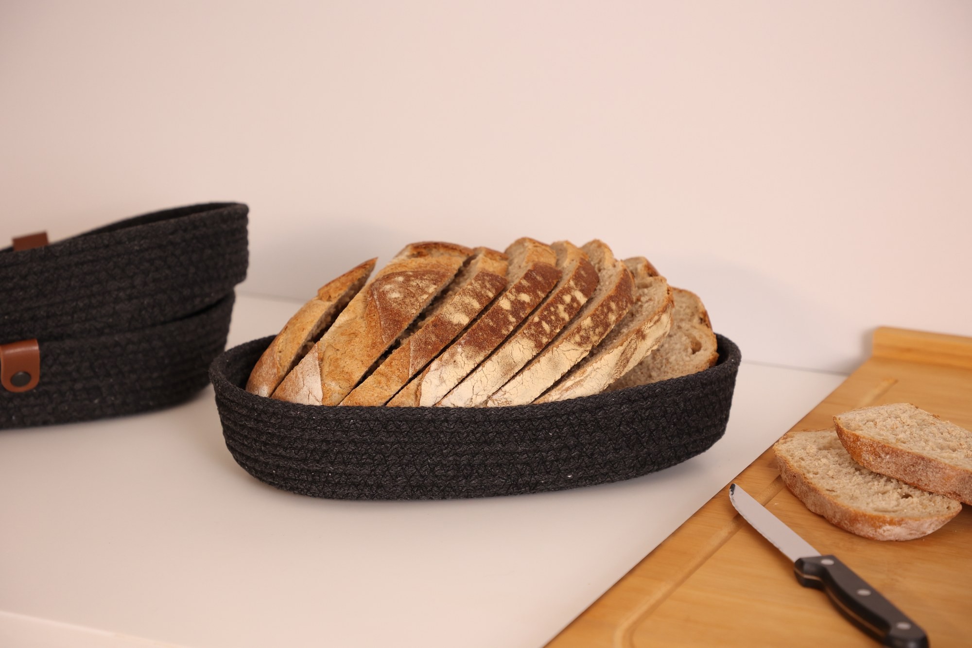 Ensemble de corbeilles à pain en coton (3 pièces) JUT01002108D