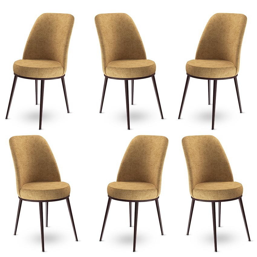 Ensemble de chaises (6 pièces) Dexa - Cappuccino, Brown