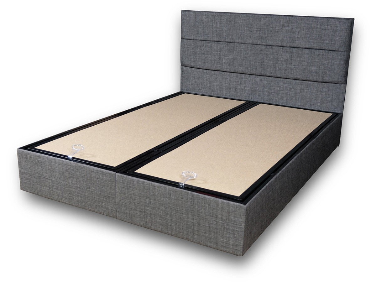 Base de lit double et tête de lit Silver - Grey (140 x 190)