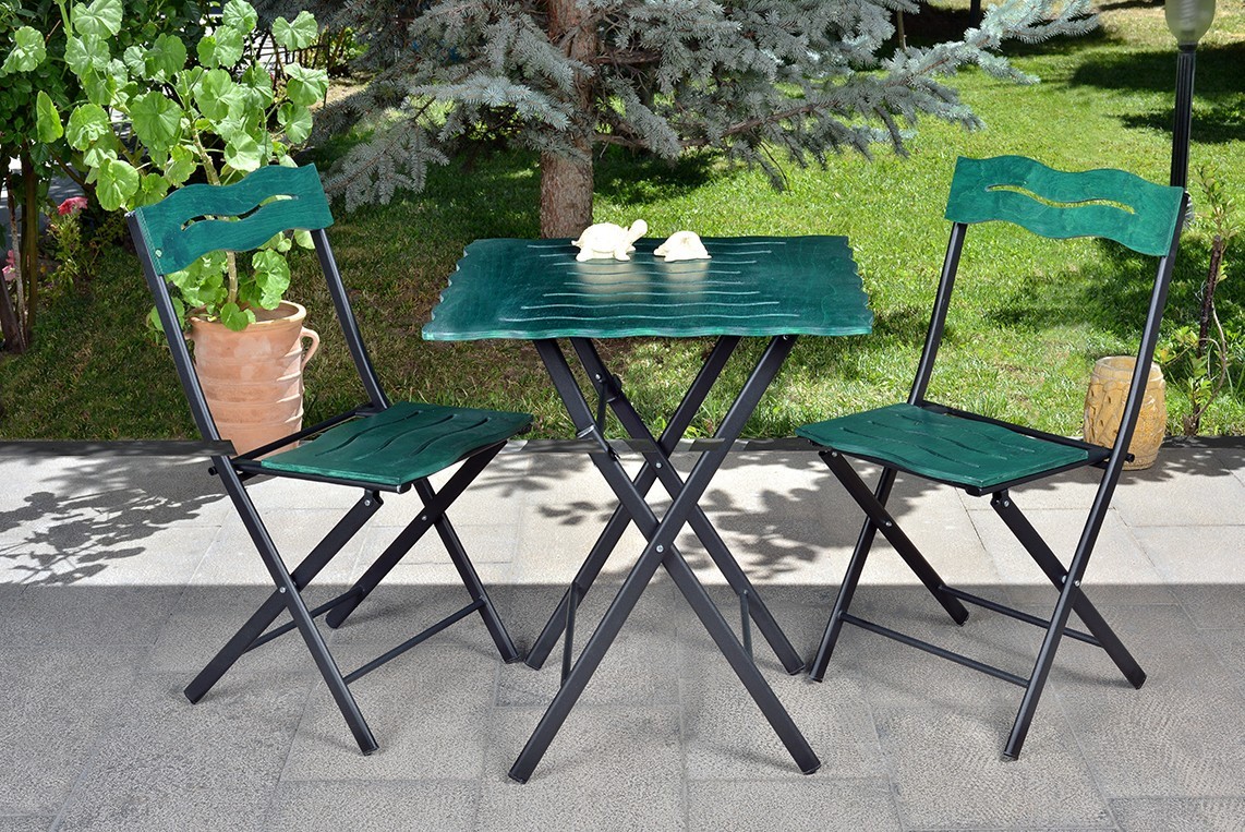 Ensemble de table et de chaises de jardin (3 pièces) Bistro Set 6