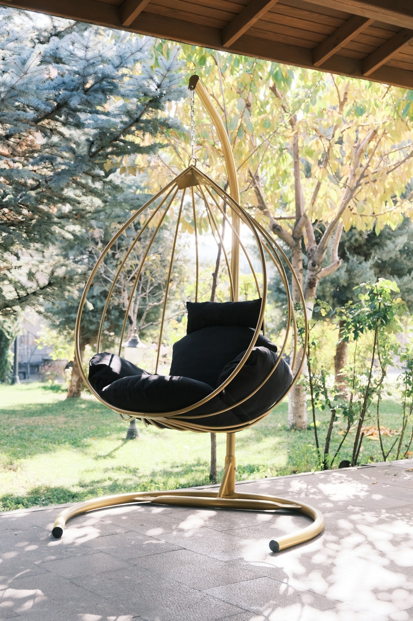 Chaise de balançoire unique de jardin Damla - Black