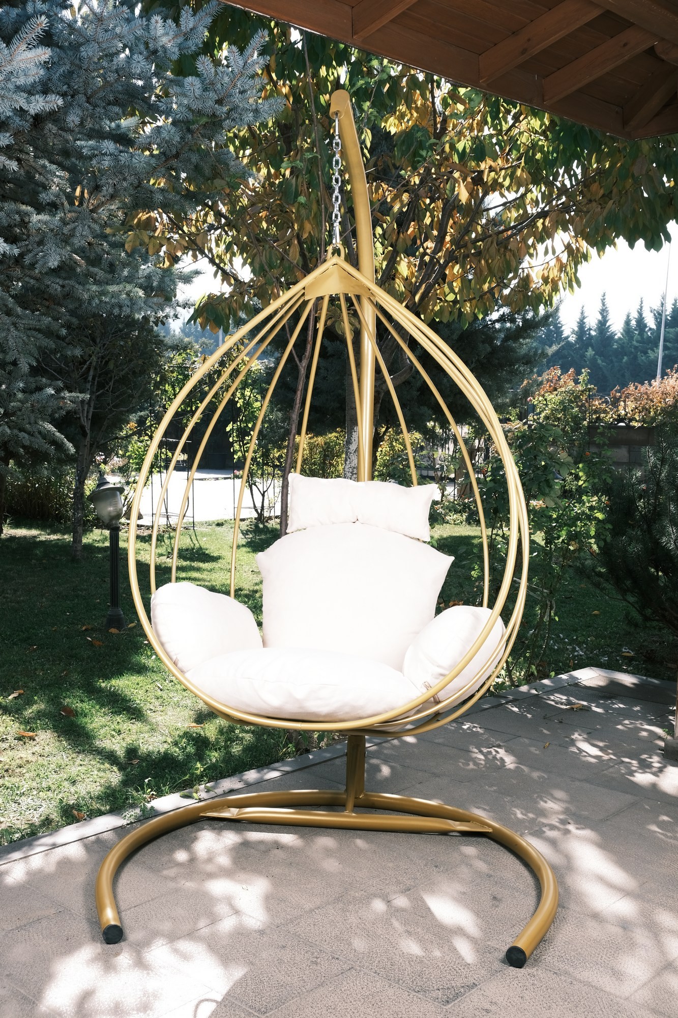 Chaise de balançoire unique de jardin Damla - Cream