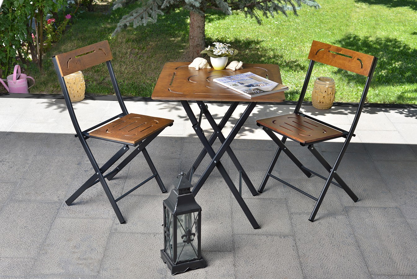Ensemble de table et de chaises de jardin (3 pièces) Bistro Set 3