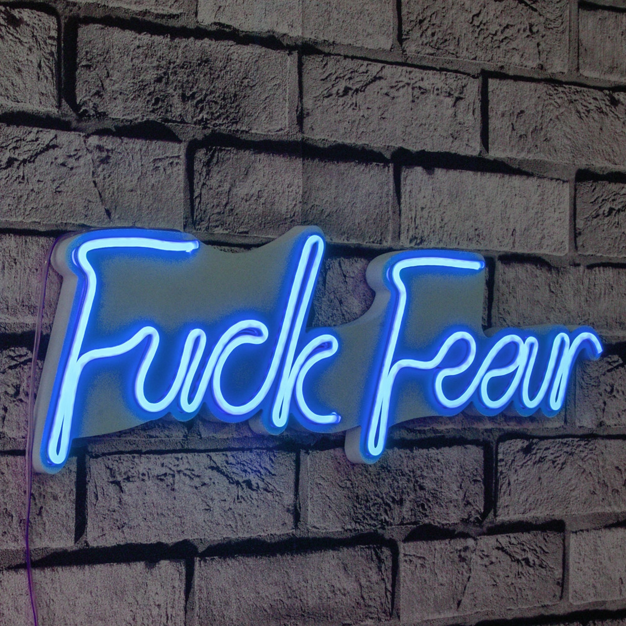 Éclairage LED en plastique décoratif Fuck Fear - Blue