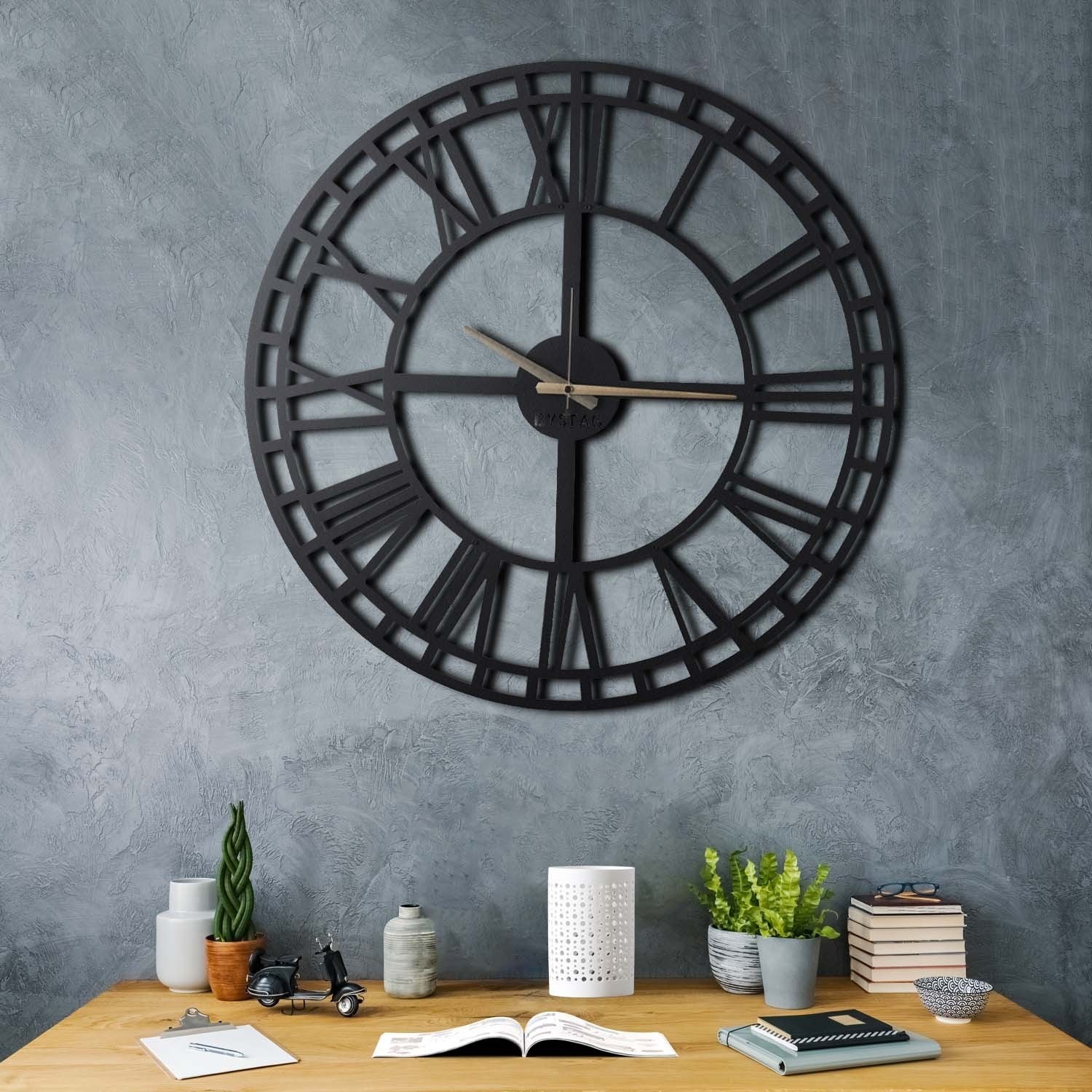 Horloge murale en métal décorative WATCH-038