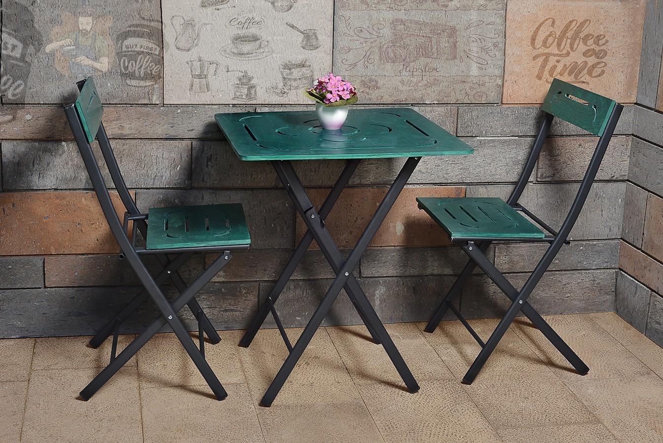 Ensemble de table et de chaises de jardin (3 pièces) Bistro Set 5