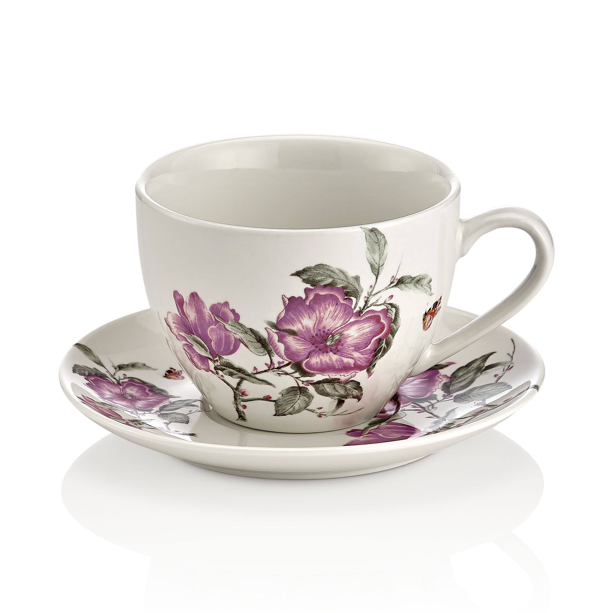 Tea Cup Set (12 Pieces) Menekşe Desen 6'lı Çay Fincanı Seti