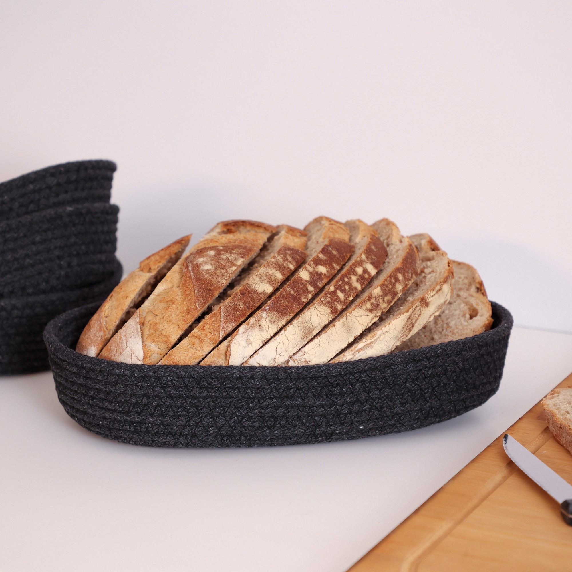 Ensemble de corbeilles à pain en coton (4 pièces) JUT01001108D