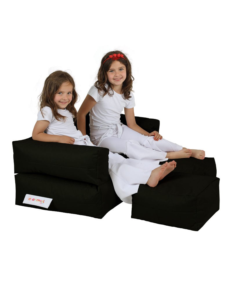 Pouf de jardin Kids Double Seat Pouf - Black