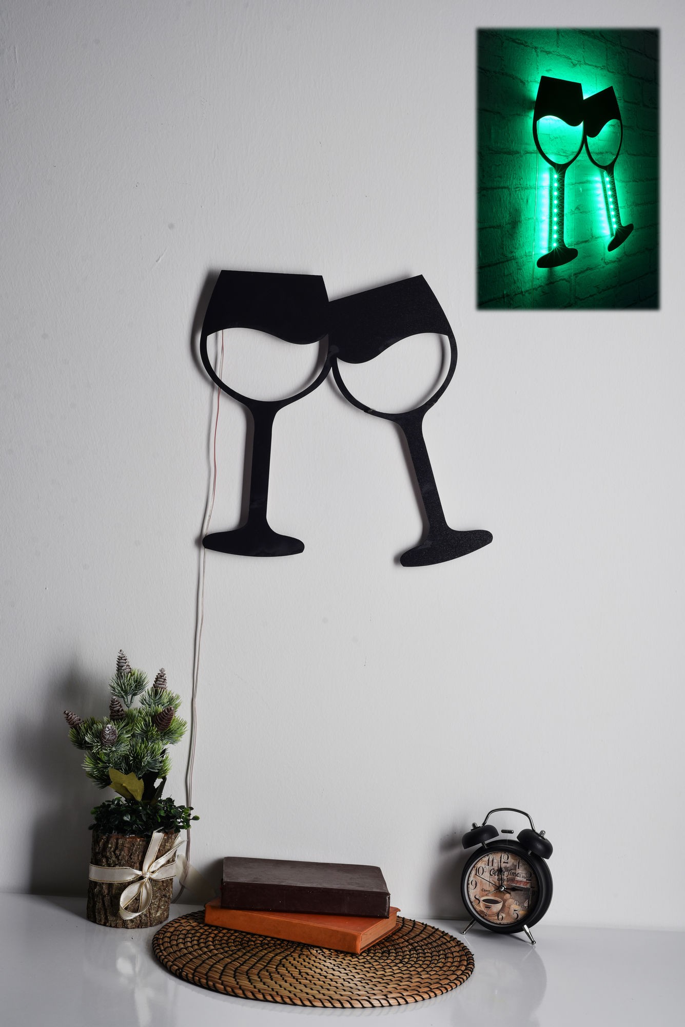Éclairage LED décoratif Wine Glasses - Green