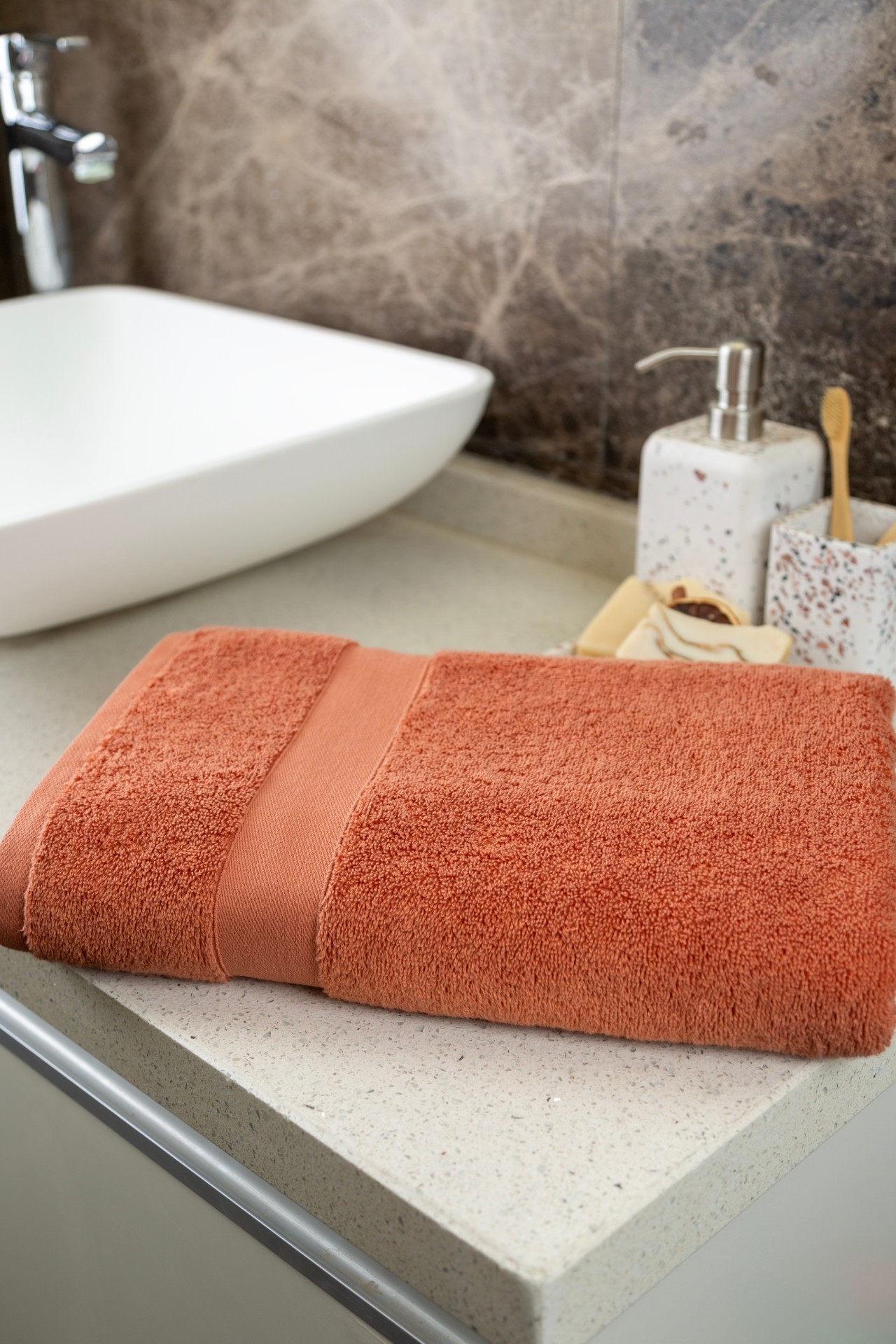 Serviette de bain Luxe - Claret Red (70 x 140)