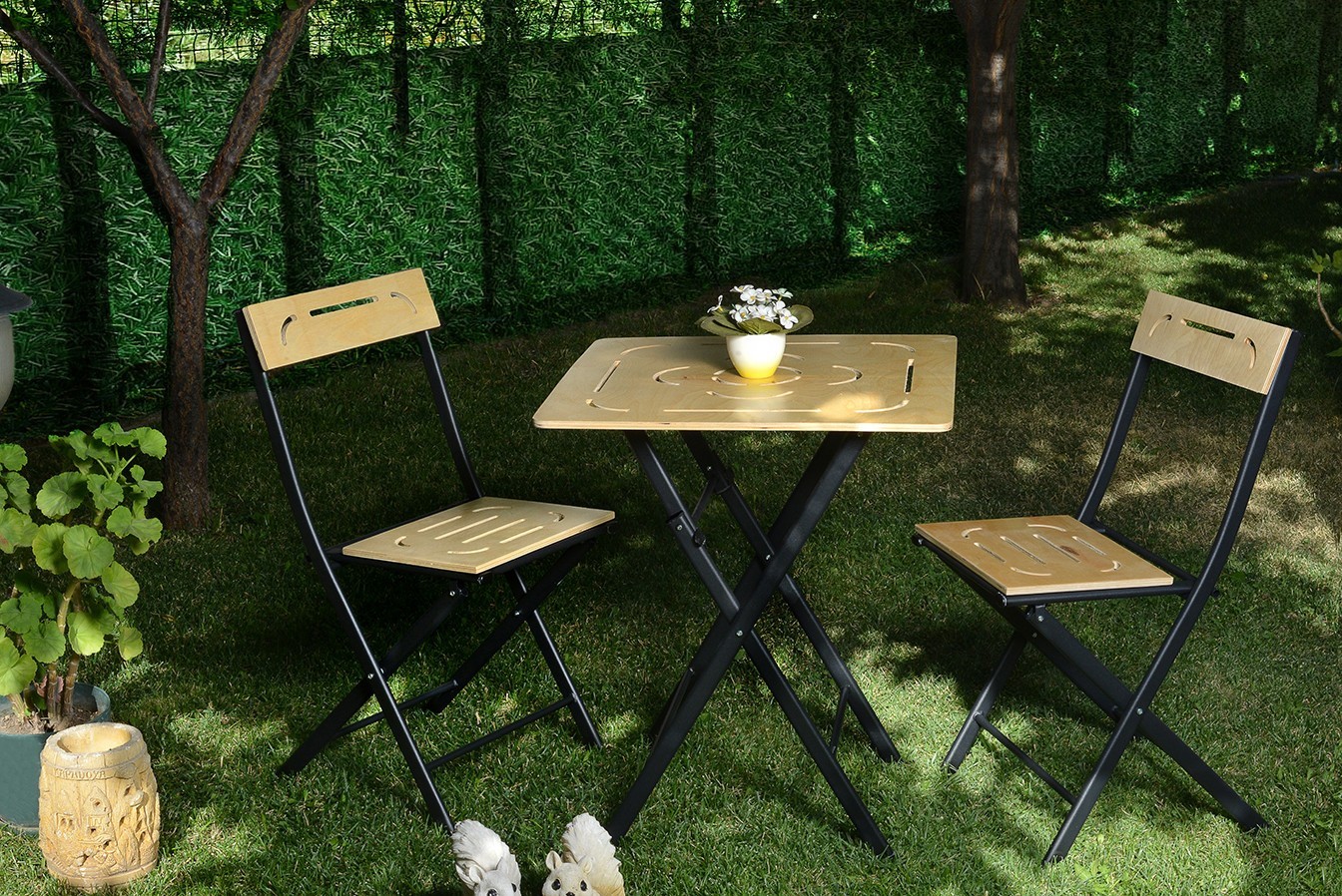 Ensemble de table et de chaises de jardin (3 pièces) Bistro Set 8