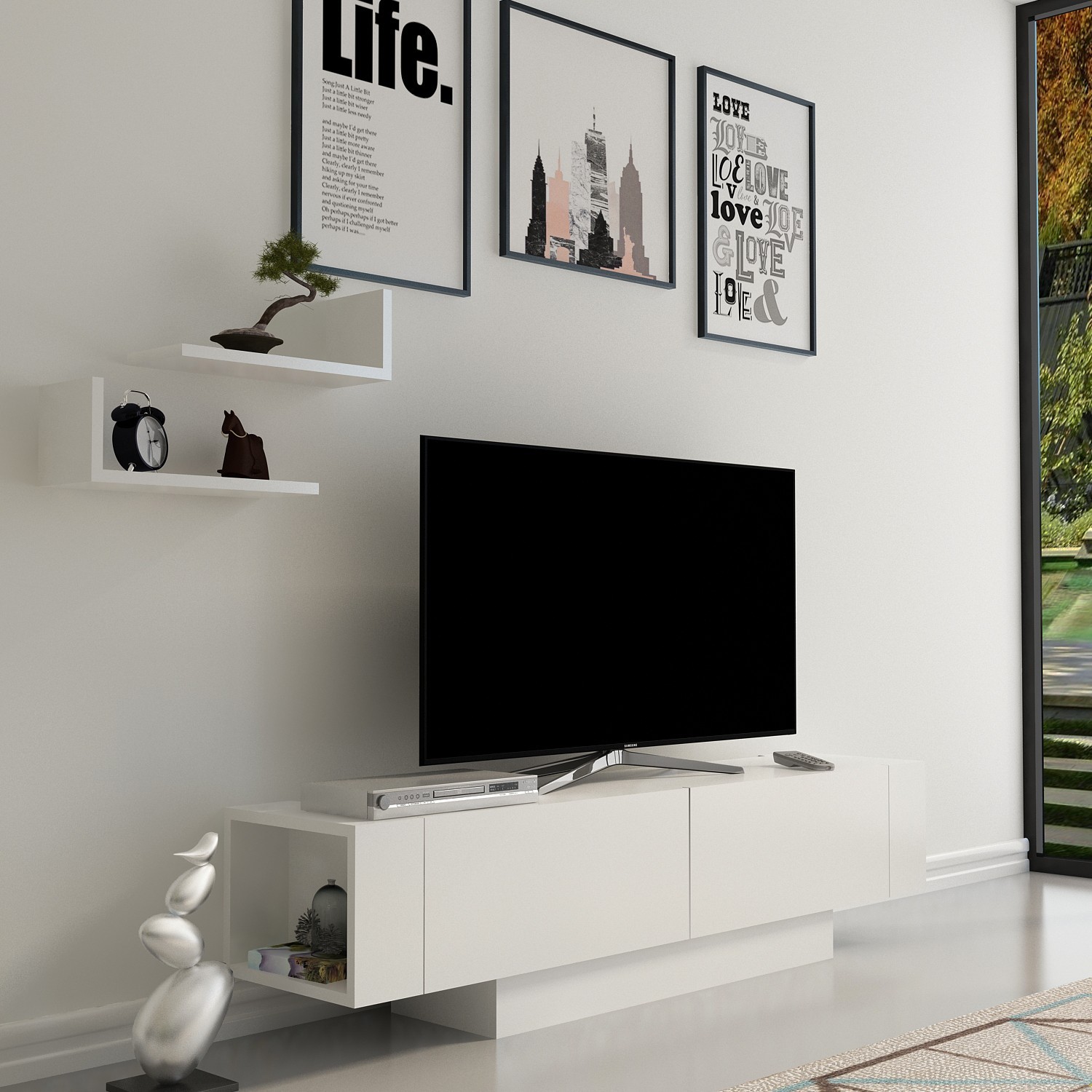 Meuble TV Matera - White, White