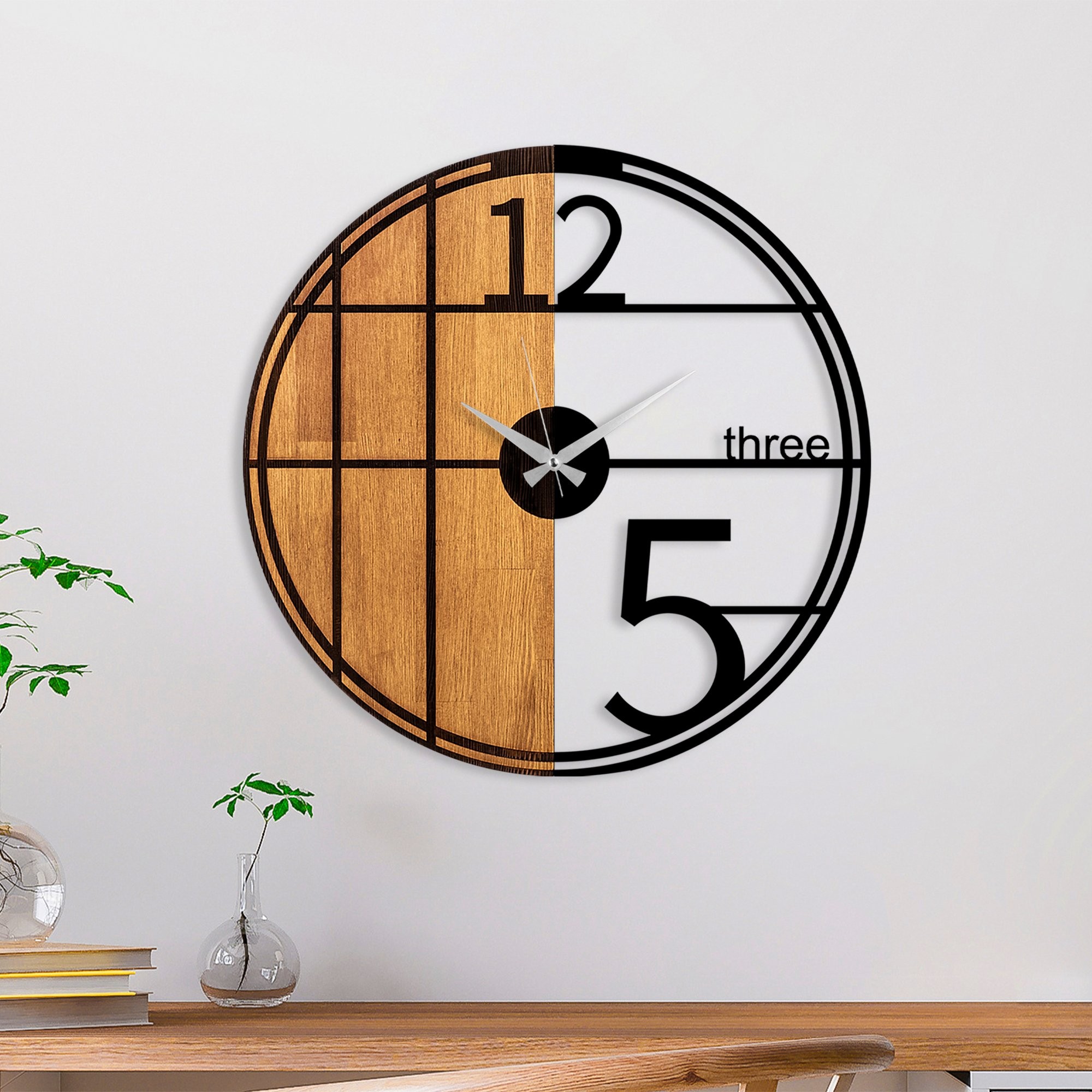Horloge murale en bois décorative Wooden Clock - 62