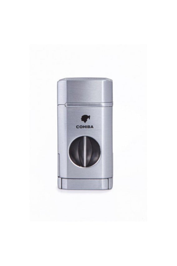 COHIBA 3 Torch Jet Alevli Gümüş Metalik Puro Çakmağı - CCM0632