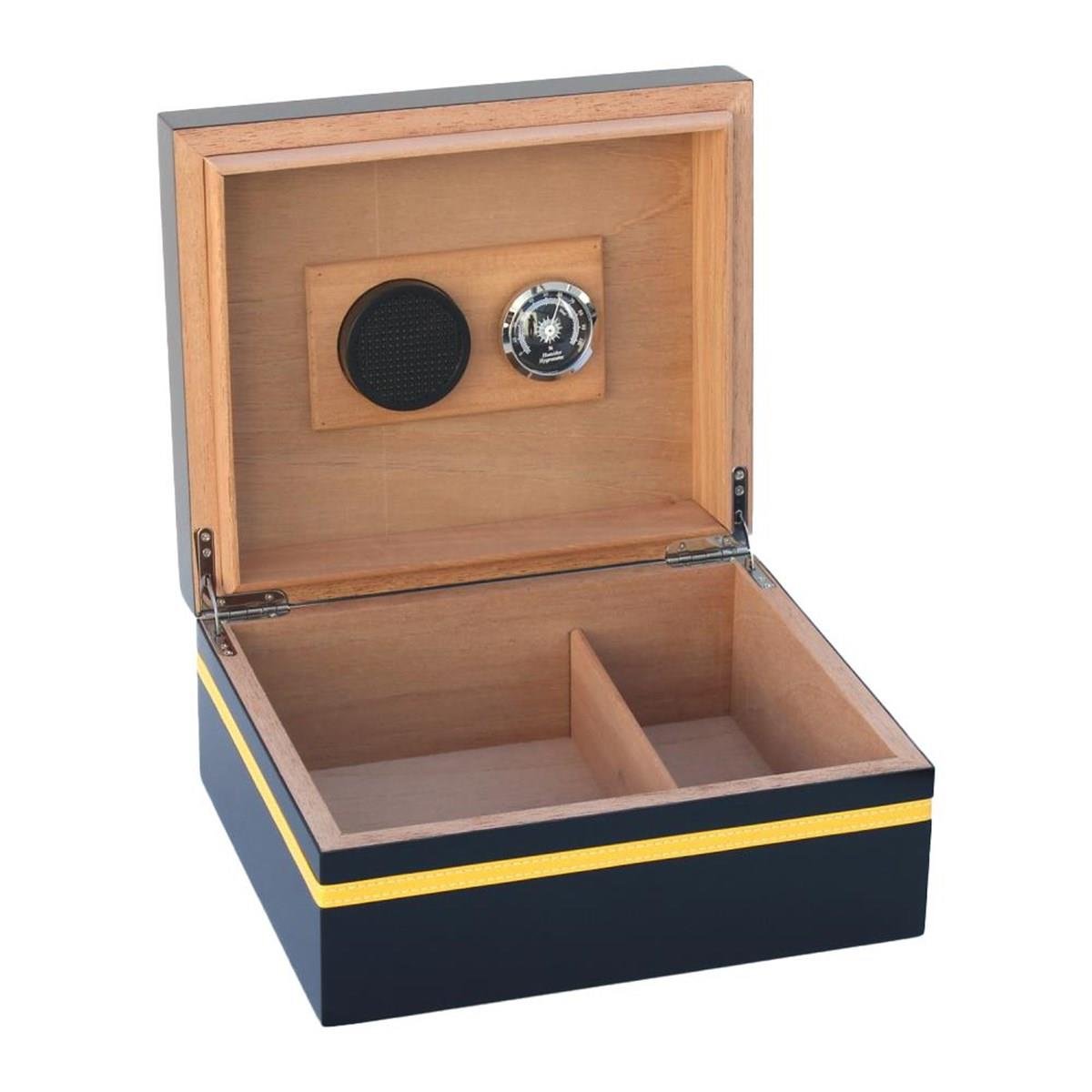 Cohiba Siyah-Sarı Şeritli Humidor Puro Kutusu CHUM027